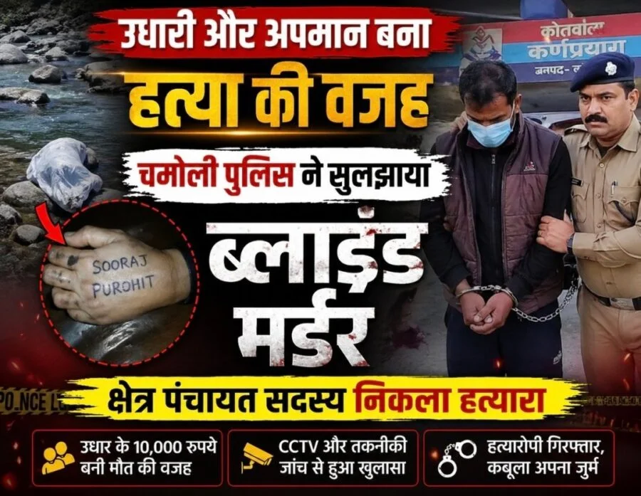 उत्तराखंड :  चमोली में ब्लाइंड मर्डर का खुलासा, क्षेत्र पंचायत सदस्य गिरफ्तार